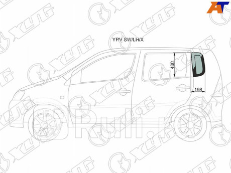 YRV SW/LH/X - Боковое стекло кузова заднее левое (собачник) (XYG) Daihatsu YRV (2000-2005) для Daihatsu YRV (2000-2005), XYG, YRV SW/LH/X