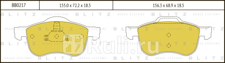 Колодки тормозные дисковые передние volvo s80 98- BLITZ BB0217  для Разные, BLITZ, BB0217