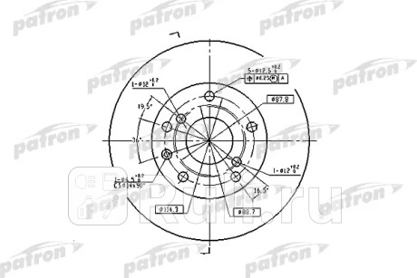 Диск тормозной передн daewoo: leganza 97- [5 болтов, 15' колеса] PATRON PBD7092  для Разные, PATRON, PBD7092