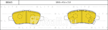 Колодки тормозные дисковые задние honda elysion stream 01- BLITZ BB0605  для Разные, BLITZ, BB0605